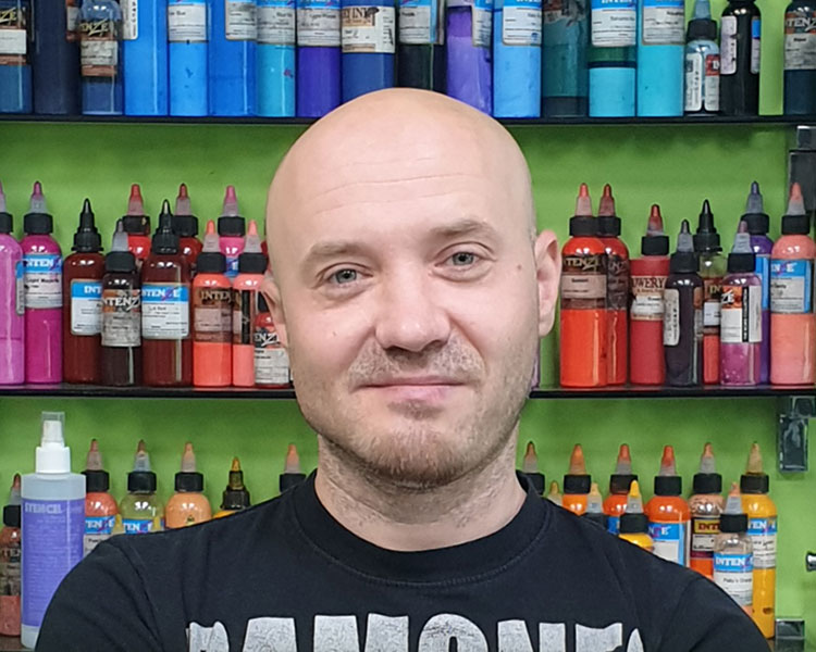 Tattoo artist Damir Yafarov